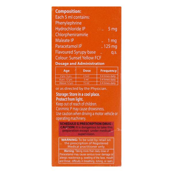 Coriminic P Orange Flavour Syrup 60ml