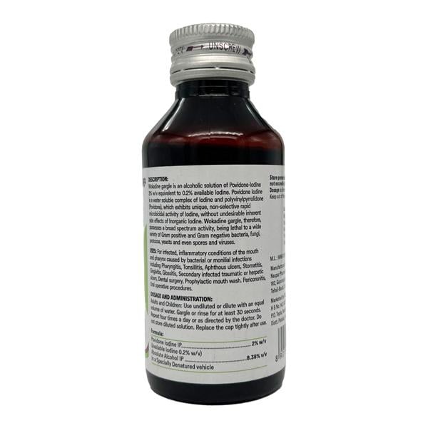 Wokadine 2% with Menthol Gargle 100ml - Global Surgicals