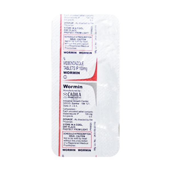 Wormin 100mg Tablet 6'S - Global Surgicals