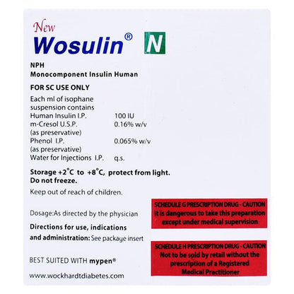 WOSULIN N NEW 100iu Cartridge 3x3ml - Global Surgicals