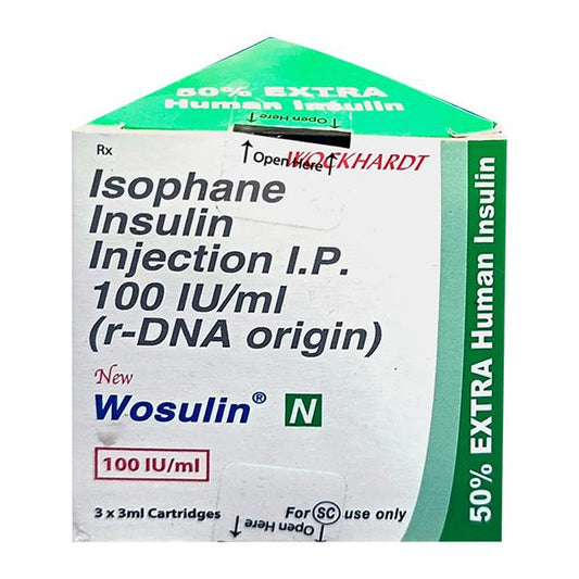 WOSULIN N NEW 100iu Cartridge 3x3ml - Global Surgicals