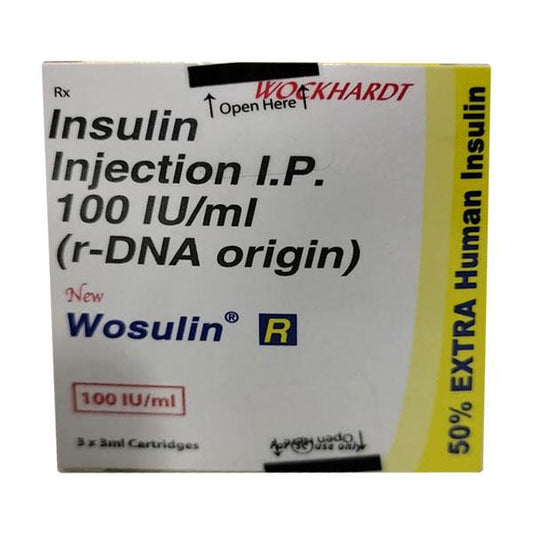 WOSULIN R NEW 100iu Cartridge 3X3ml - Global Surgicals