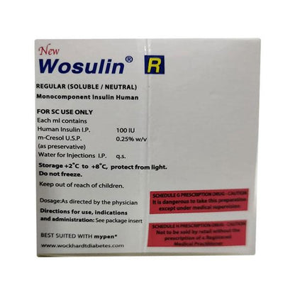 WOSULIN R NEW 100iu Cartridge 3X3ml - Global Surgicals