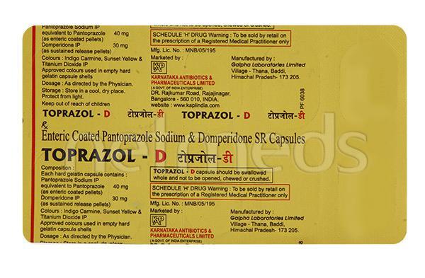 Toprazol D Capsule 10'S