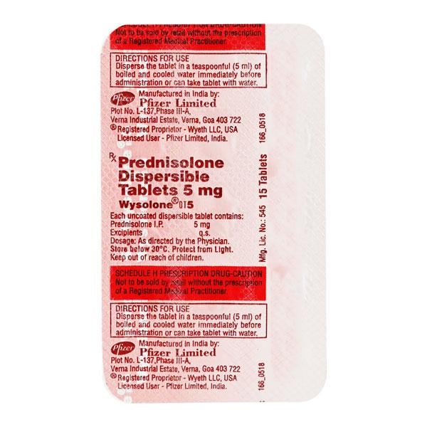 WYSOLONE DT 5mg Tablet 15's - Global Surgicals