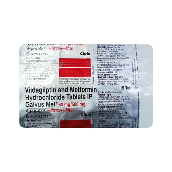 Galvus Met 50/500mg Tablet 15'S