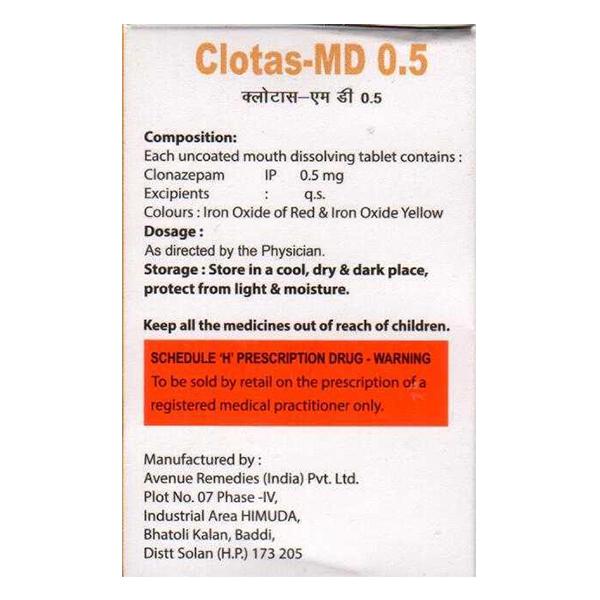 CLOTAS MD 0.5 Tablet 15's