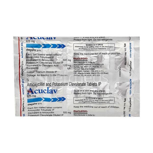 Acuclav 625mg Tablet 10'S