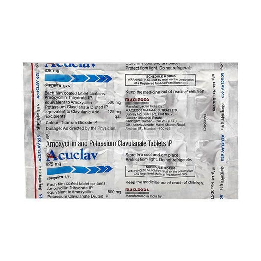 Acuclav 625mg Tablet 10'S