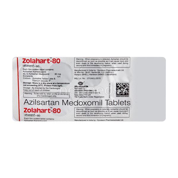 Zolahart 80mg Tablet 10'S