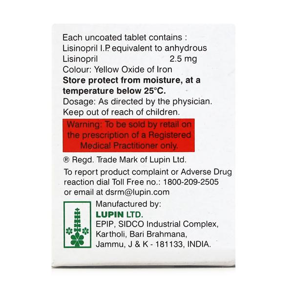 Lipril 2.5mg Tablet 15'S