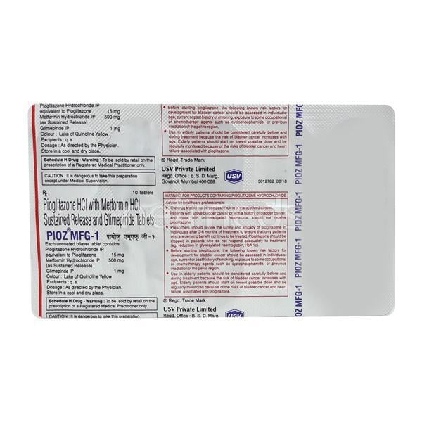 Pioz MF G1 Tablet 10'S