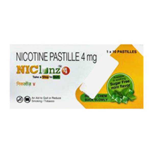 Niclonz 4 Sugar Free Mint Flavour Pastille 10'S