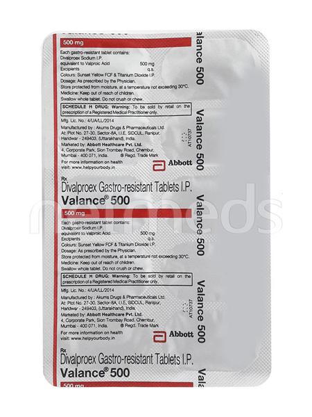 Valance 500mg Tablet 10'S