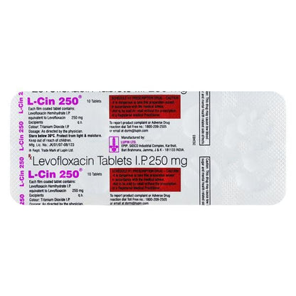 L Cin 250mg Tablet 10'S