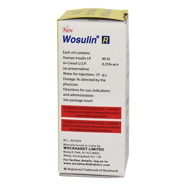 WOSULIN R NEW 40iu Injection 15ml