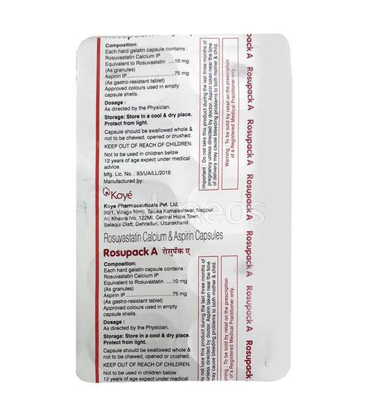 Rosupack A 10/75mg Capsule 10'S