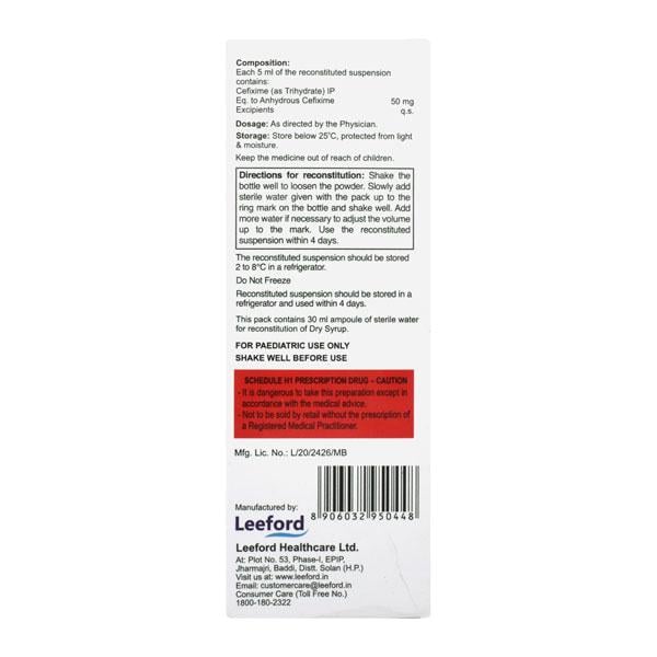 Cefitaxe 50 Orange Flavour Oral Suspension 30ml