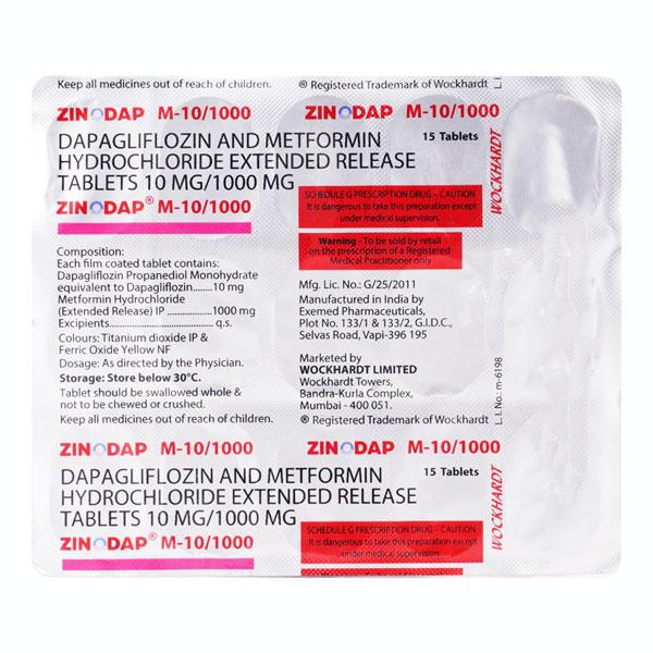ZINODAP M 10/1000 Tablet 15's