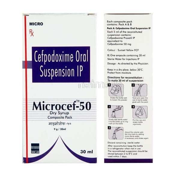 Microcef 50mg Suspension 30ml