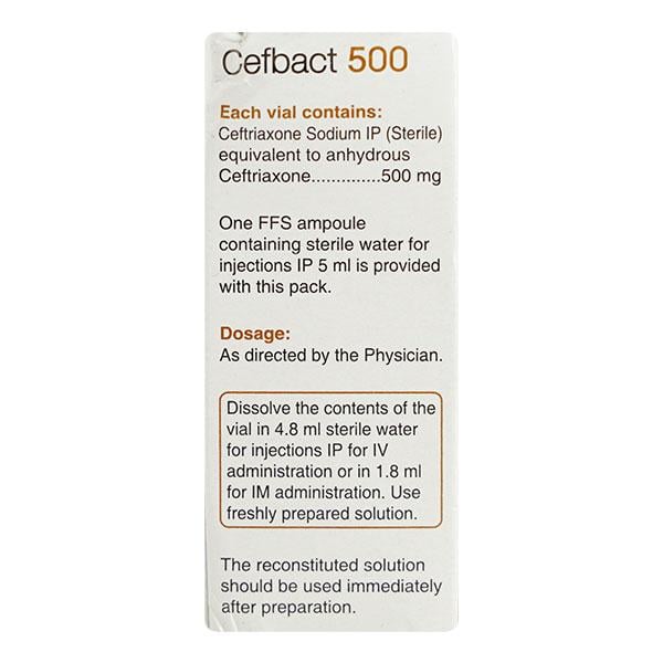 Cefbact 500mg Injection 1's