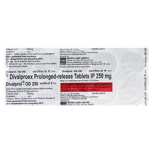 Divalprid OD 250mg Tablet 10'S