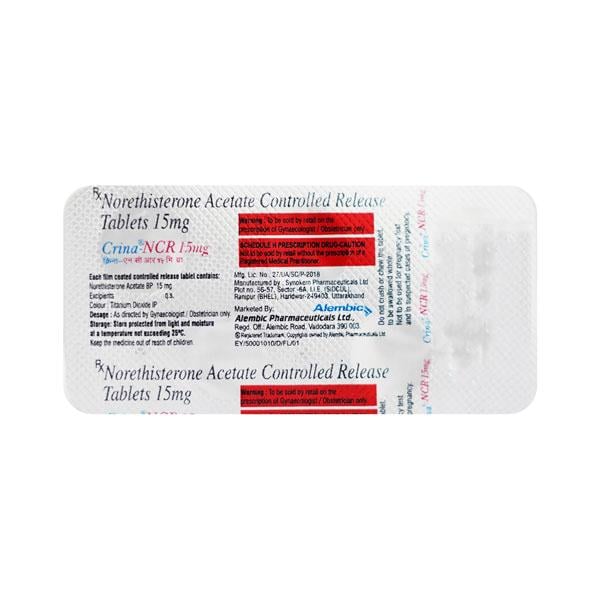 Crina Ncr 15mg Tablet 5'S