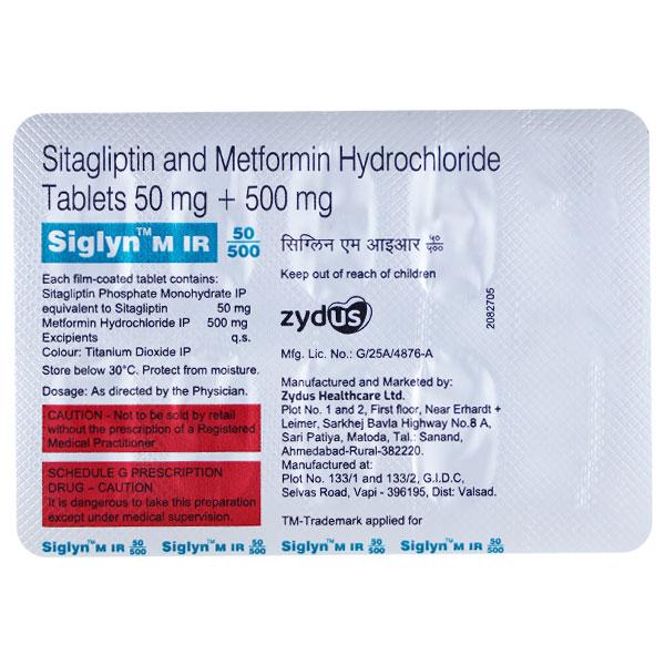 SIGLYN M IR 50/500 Tablet 10's