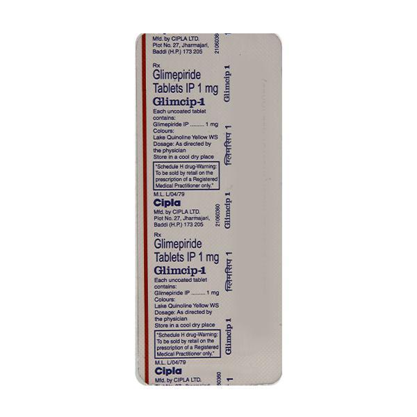 Glimcip 1mg Tablet 10'S