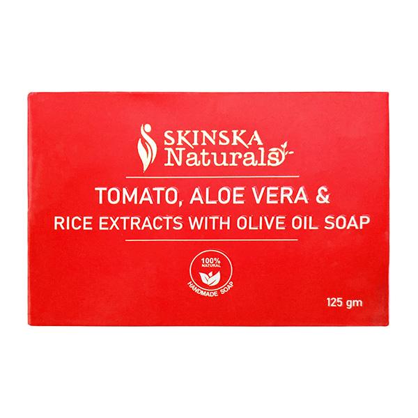 SKINSKA NATURALS TOMATO ALOE VERA & RICE EXTRACTS WITH OLIVE OIL Soap 125gm