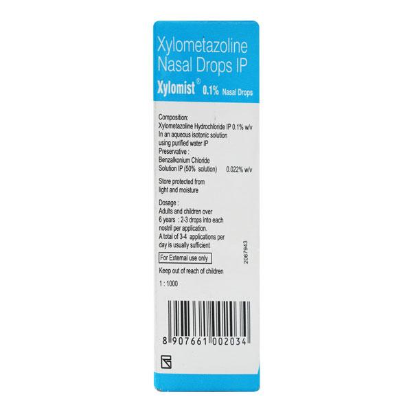 Xylomist 0.1% Nasal Drops 10ml - Global Surgicals