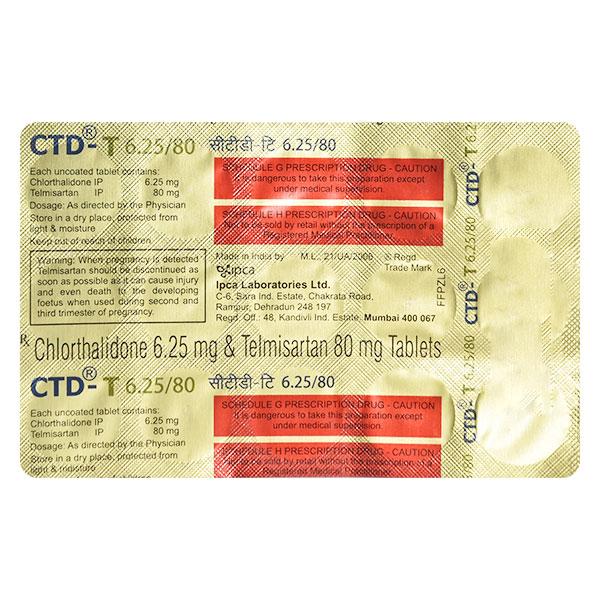 CTD T 6.25/80 Tablet 15's