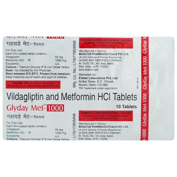GLYDAY MET 1000 Tablet 10's