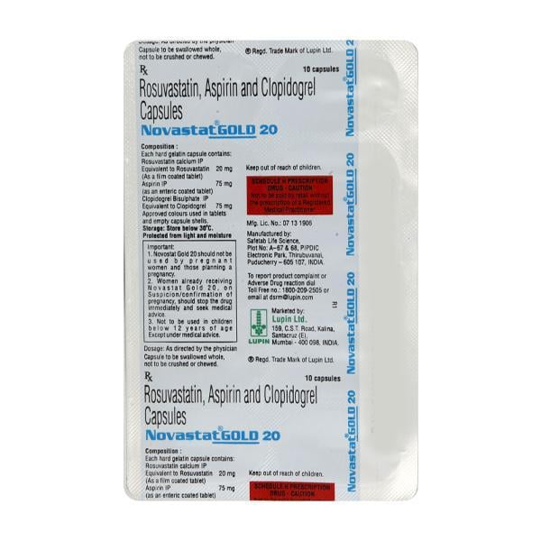 Novastat Gold 20mg Capsule 10'S