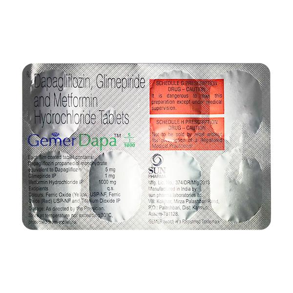 GEMER DAPA 5/1/1000 Tablet 7's