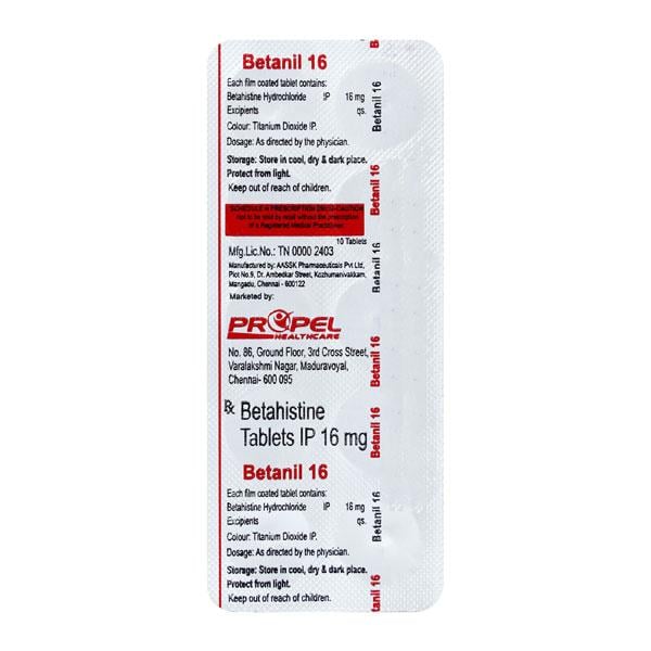 BETANIL 16 Tablet 10's