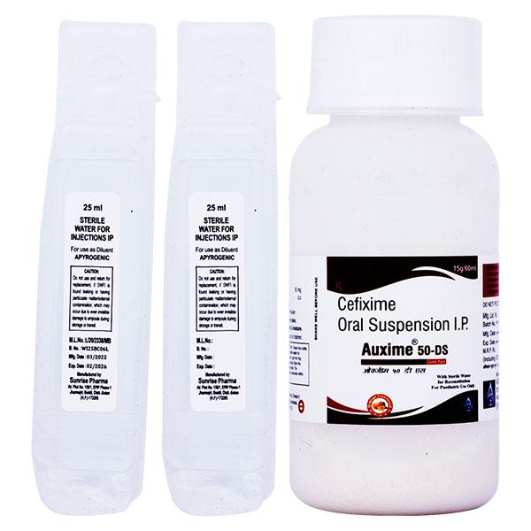 AUXIME 50 DS ORANGE FLAVOUR COMBO PACK Oral Suspension 60ml