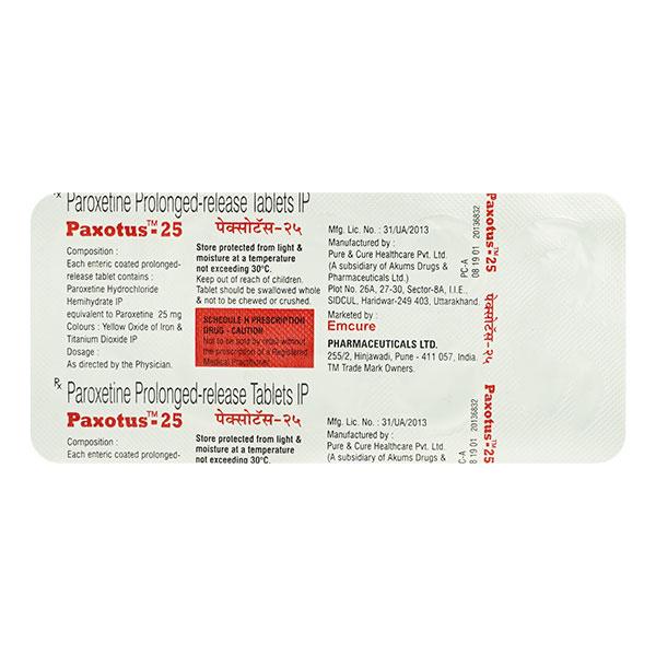 Paxotus 25mg Tablet 10'S