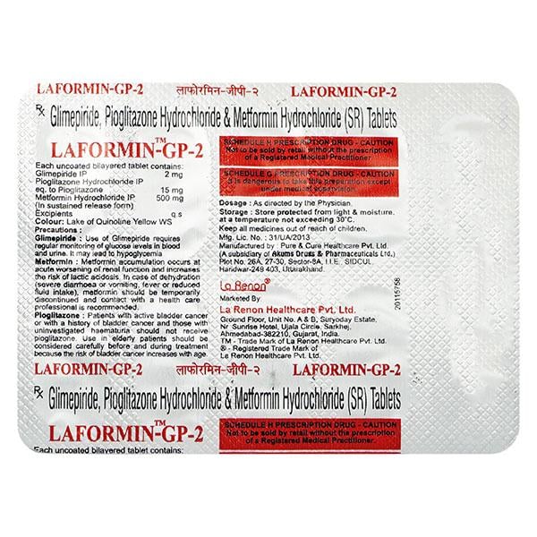 Laformin GP 2mg Tablet 10'S