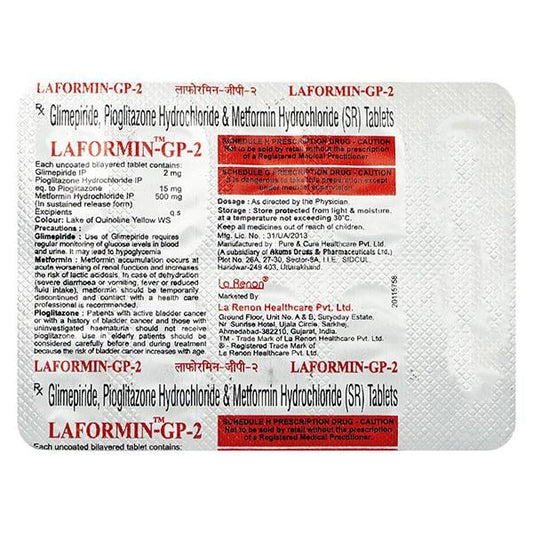 Laformin GP 2mg Tablet 10'S