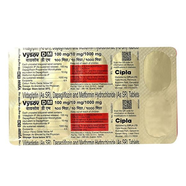 VYSOV DM 100/10/1000mg Tablet 10's