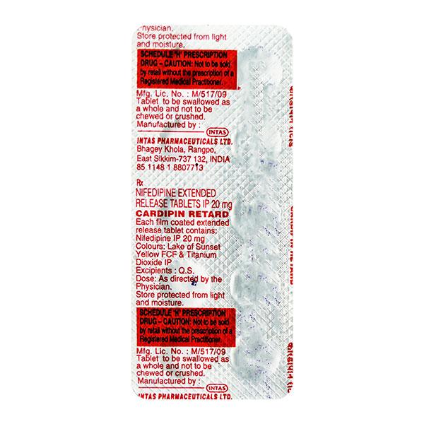 Cardipin Retard Tablet 10'S