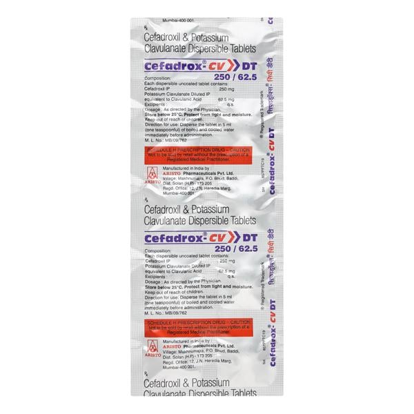 Cefadrox CV DT Tablet 10'S