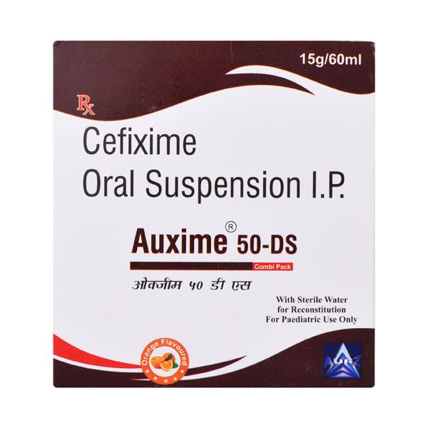 AUXIME 50 DS ORANGE FLAVOUR COMBO PACK Oral Suspension 60ml