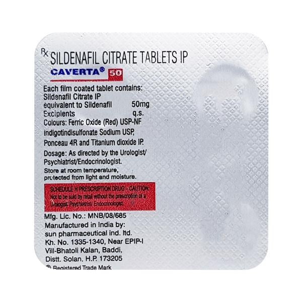 Caverta 50mg Tablet 4'S