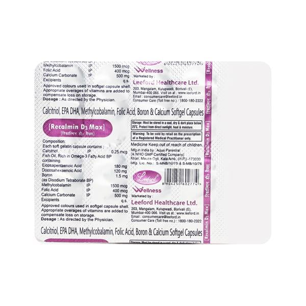 Recalmin D3 Max Capsule 10'S