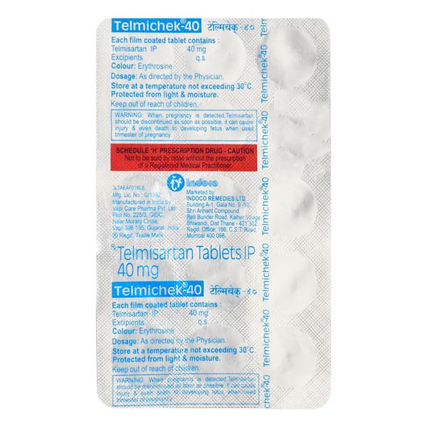 TELMICHEK 40 Tablet 15's