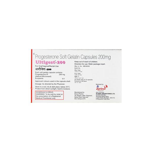Ultigest 200mg Capsule 10'S
