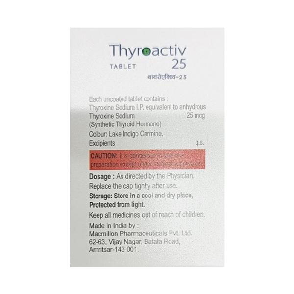 THYROACTIV 25 Tablet 100's