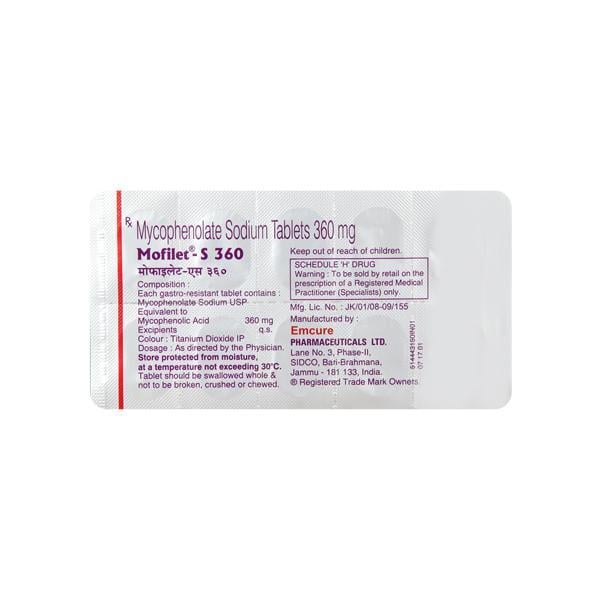 Mofilet S 360mg Tablet 10'S